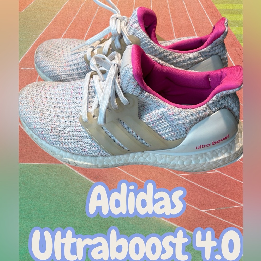 Adidas Ultraboost 4.0 DNA Running Shoes Cloud White Pink H03157 Womens Size 6